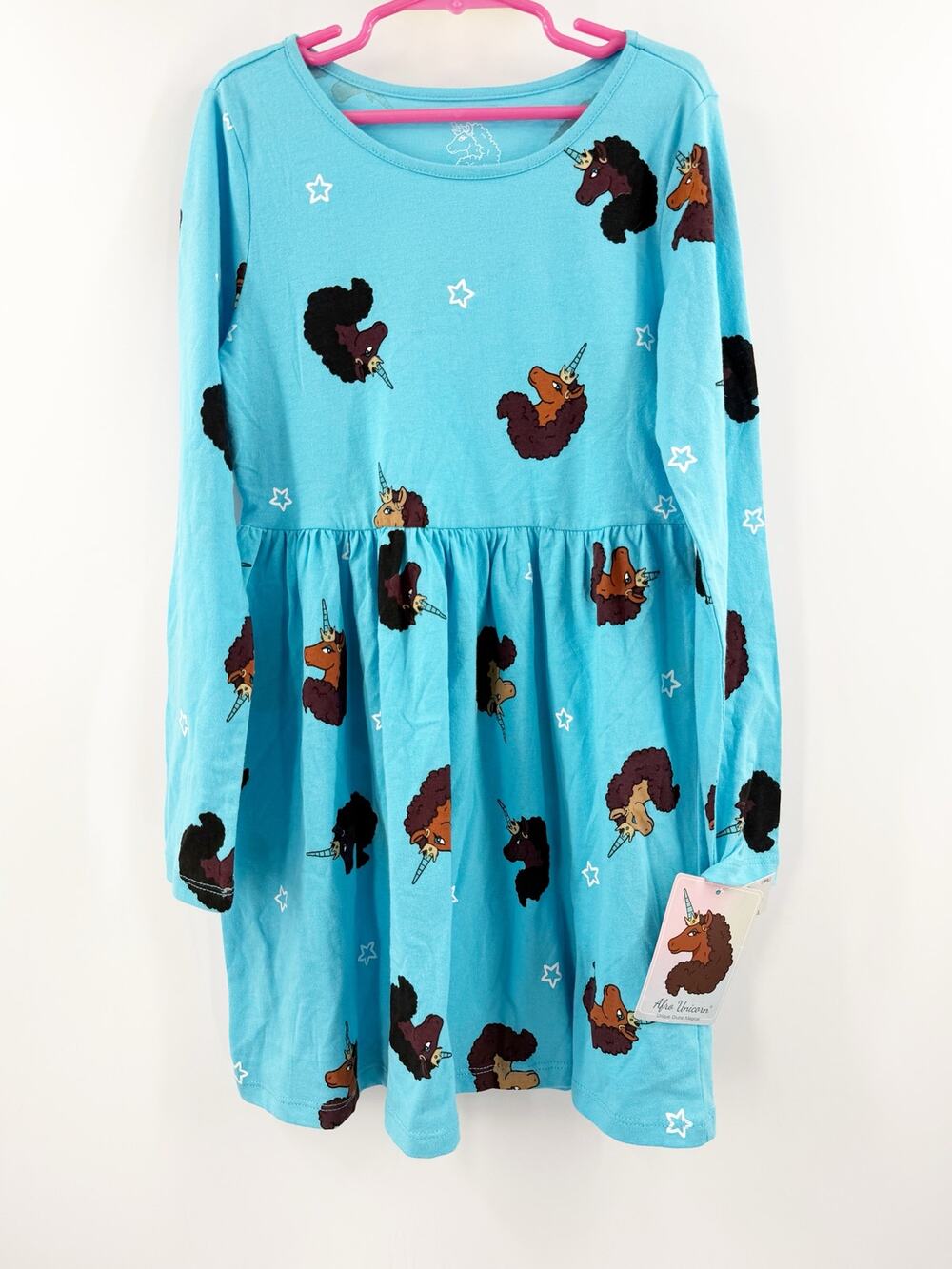 Afro Unicorn Girls Dress Medium (7/8) Mad Engine NWT Skater Black Women Owned